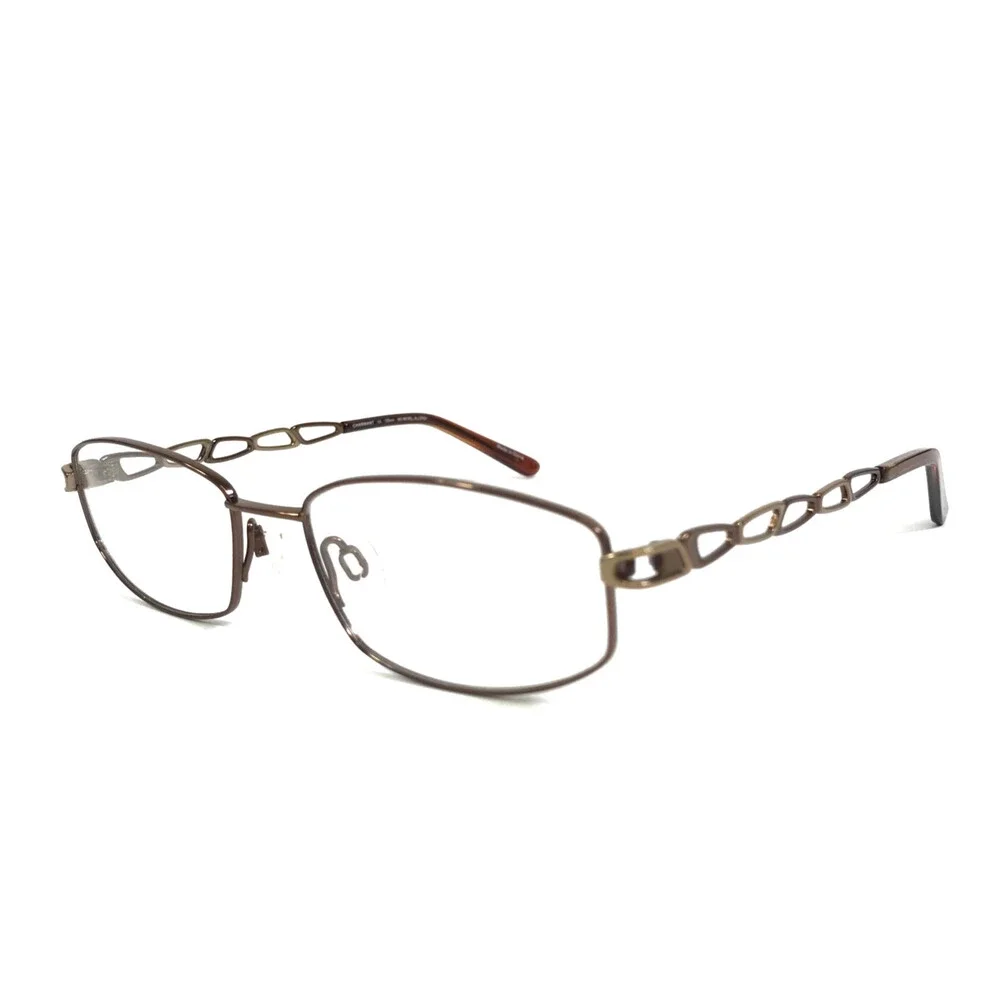 Charmant Eyeglasses Frames CH10860 BR Brown Wire Rim Titanium 52-17-135